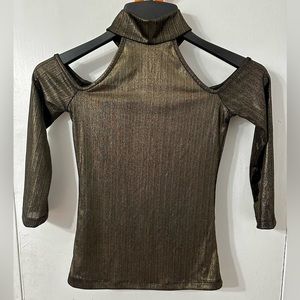 Turtleneck cold shoulder top